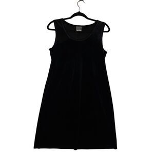 Rabbit Designs Womens 8P Dress Black Velvet Midi Pullover Sleeveless Shift